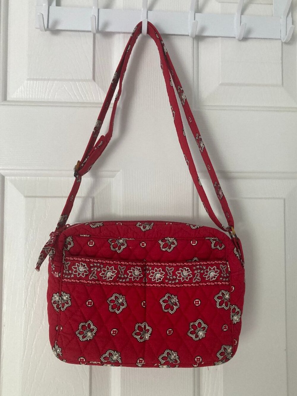 Vera Bradley Vintage Y2K Retired Red Bandana Pattern Crossbody Buckle Bag